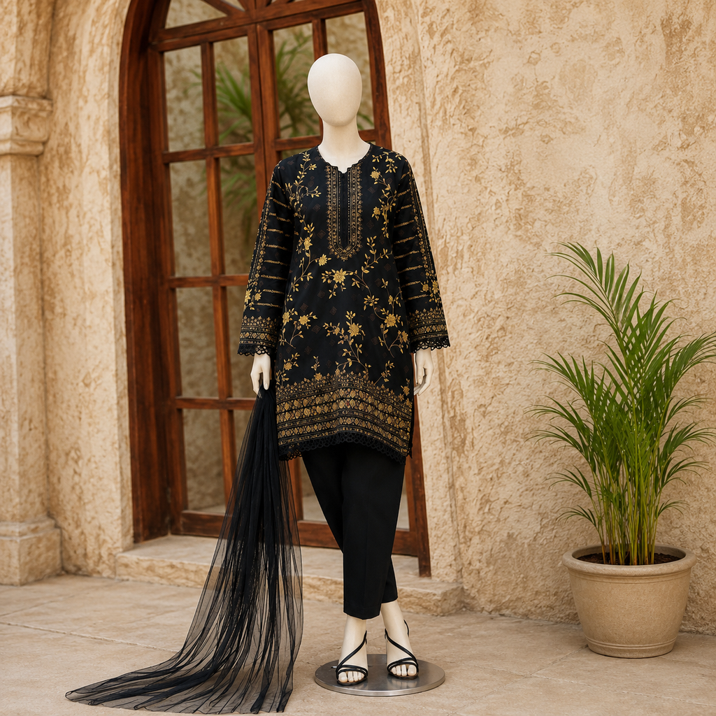 3 piece unstitched printed suit