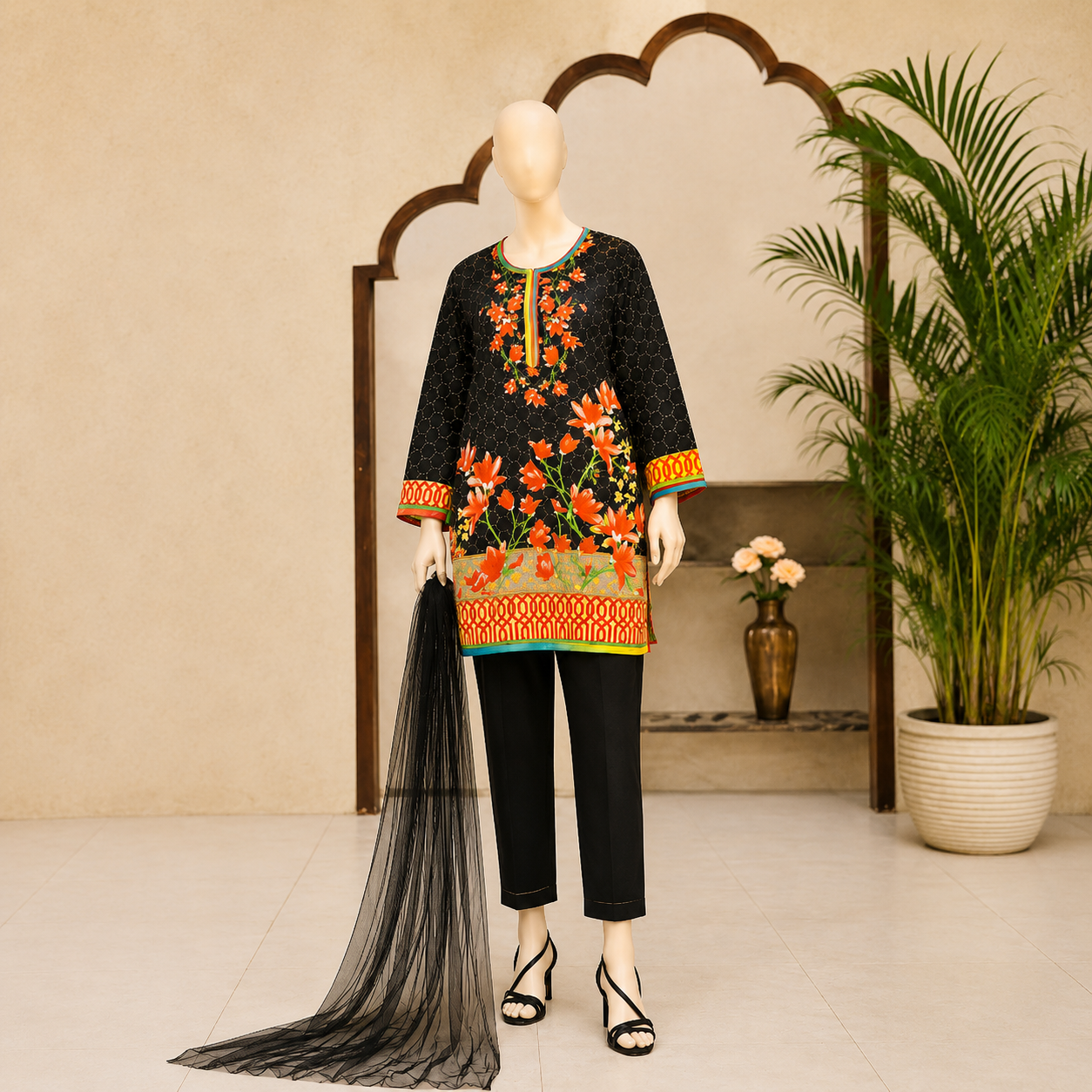 3 piece unstitched printed suit