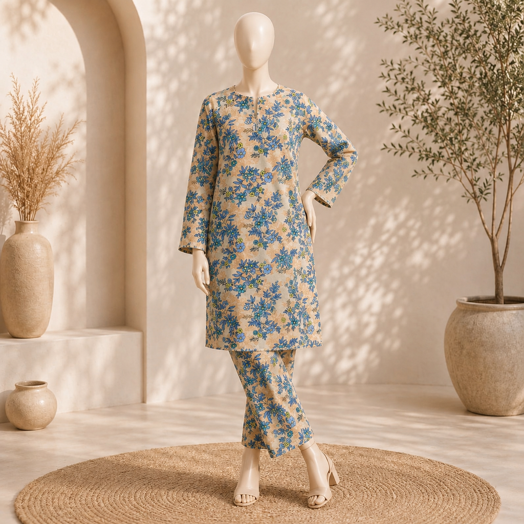 2 piece unstitched printed suit