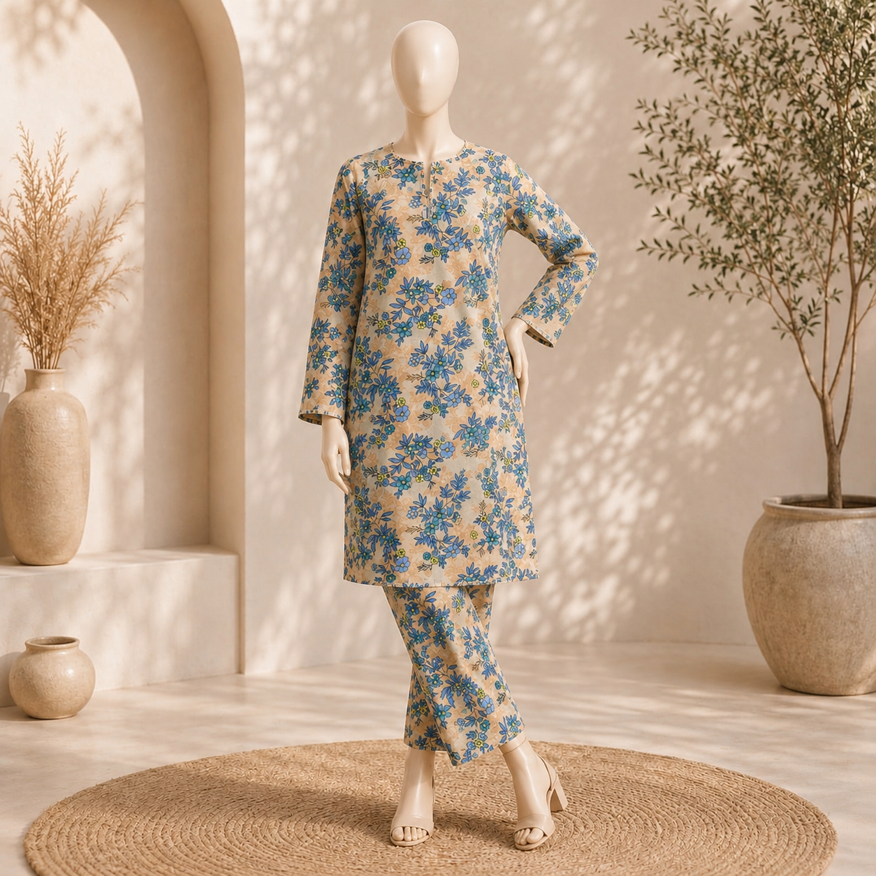 2 piece unstitched printed suit