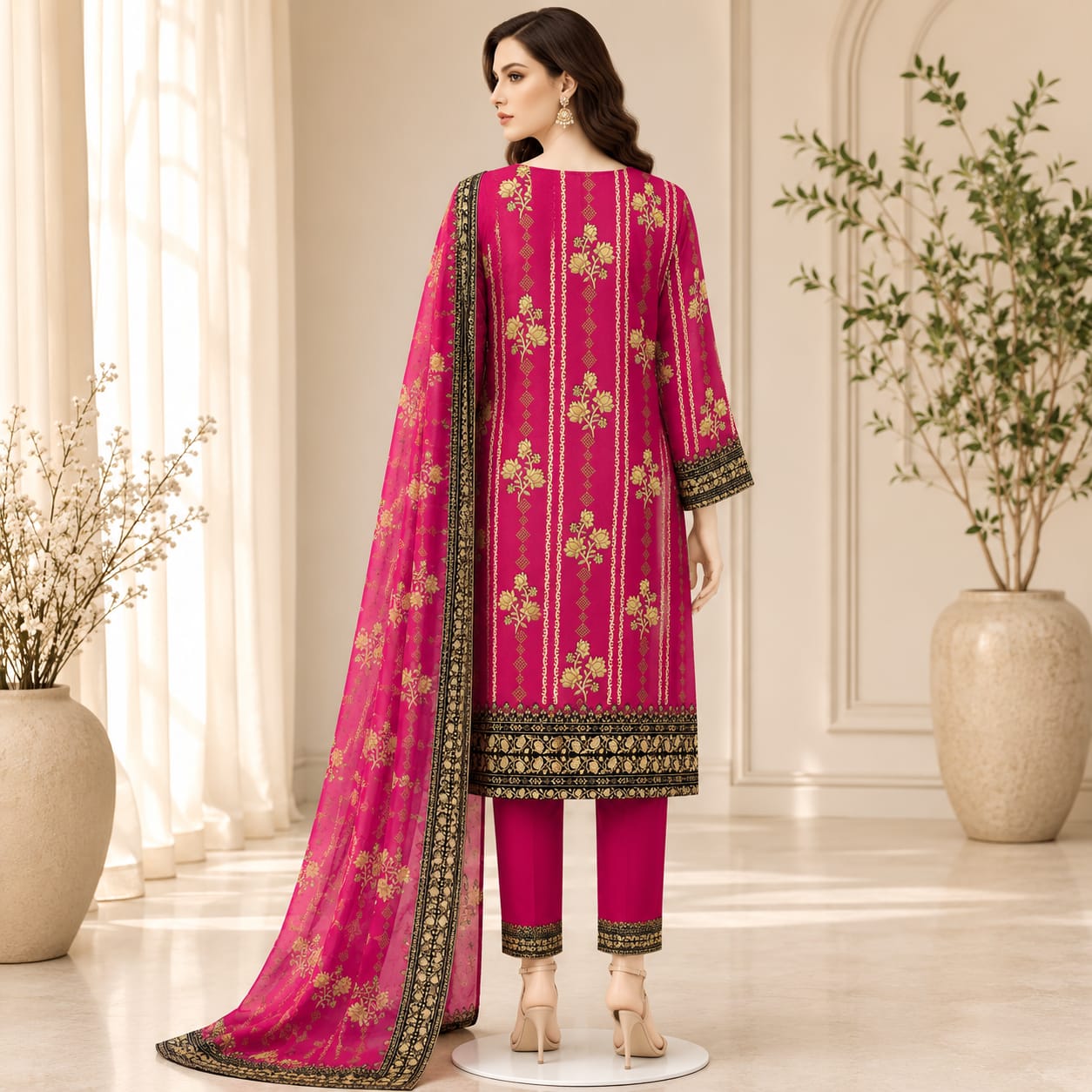 3 piece unstitched printed suit