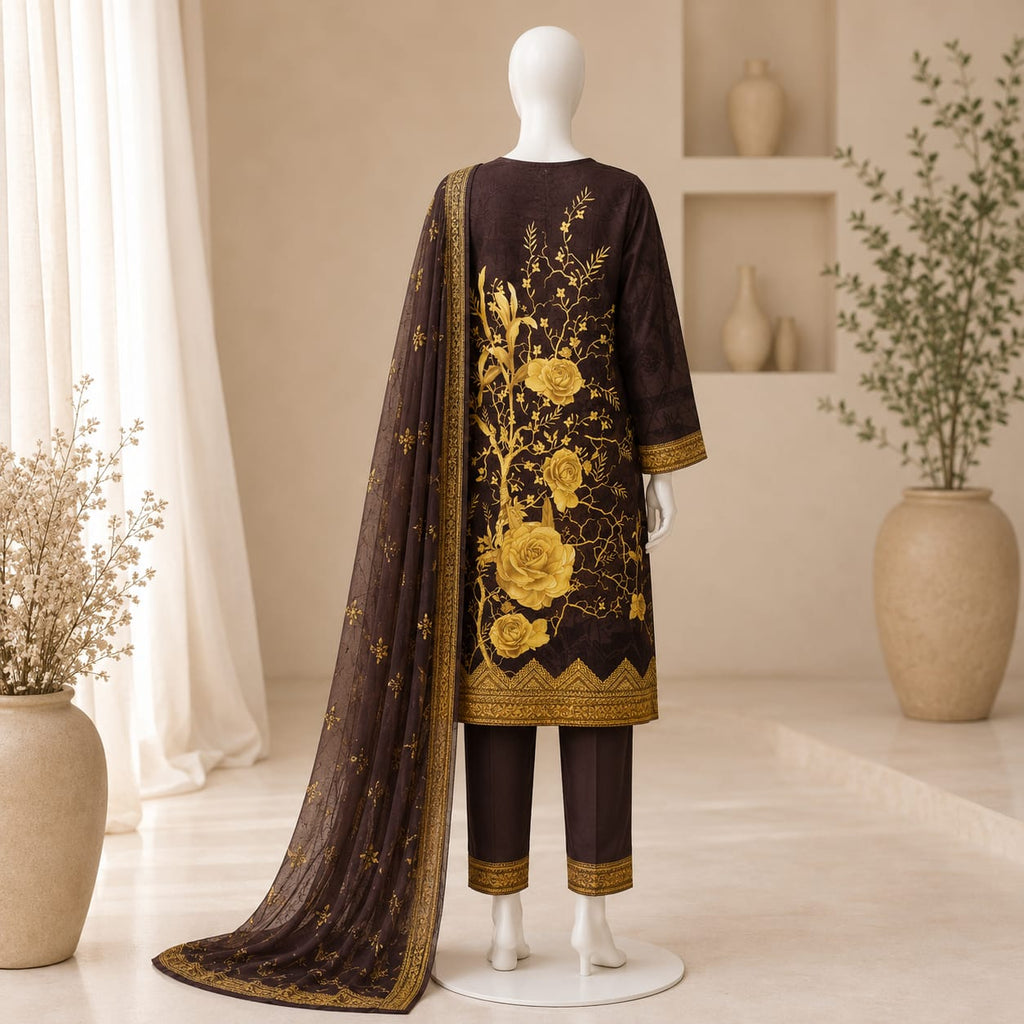 3 piece unstitched printed suit