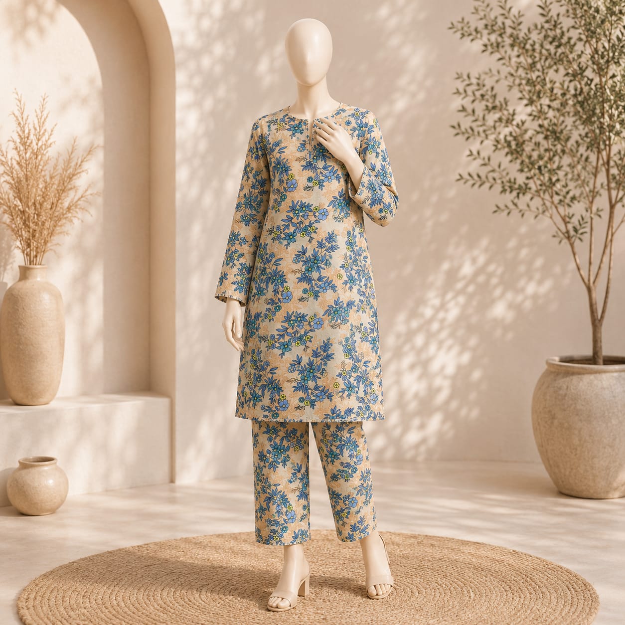 2 piece unstitched printed suit