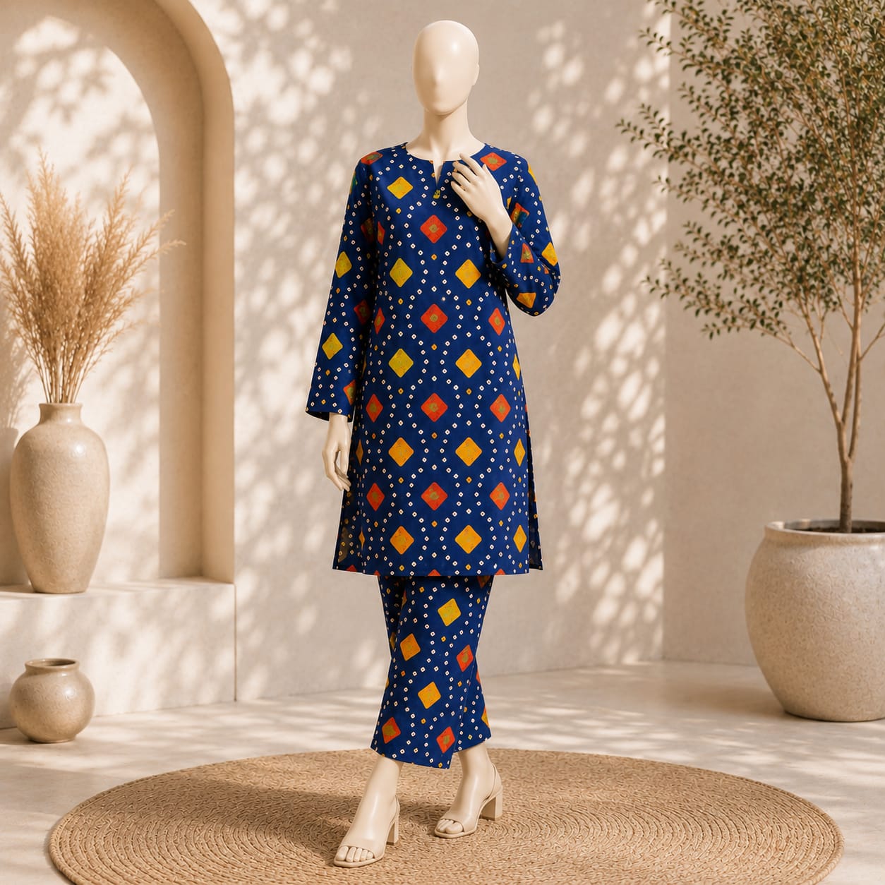 2 piece unstitched printed suit