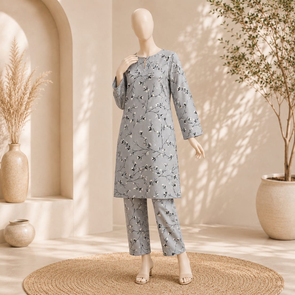 2 piece unstitched printed suit