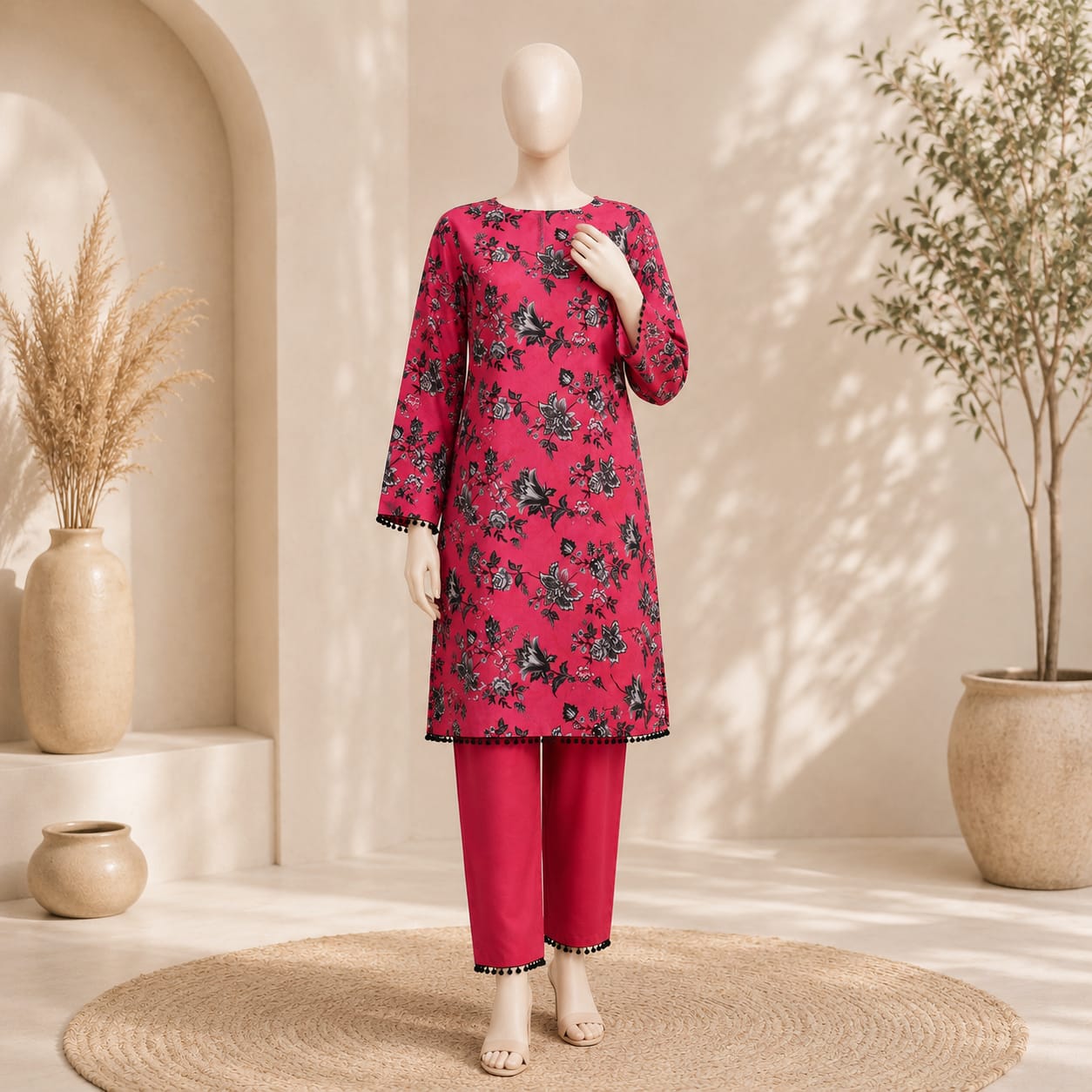 2 piece unstitched printed suit