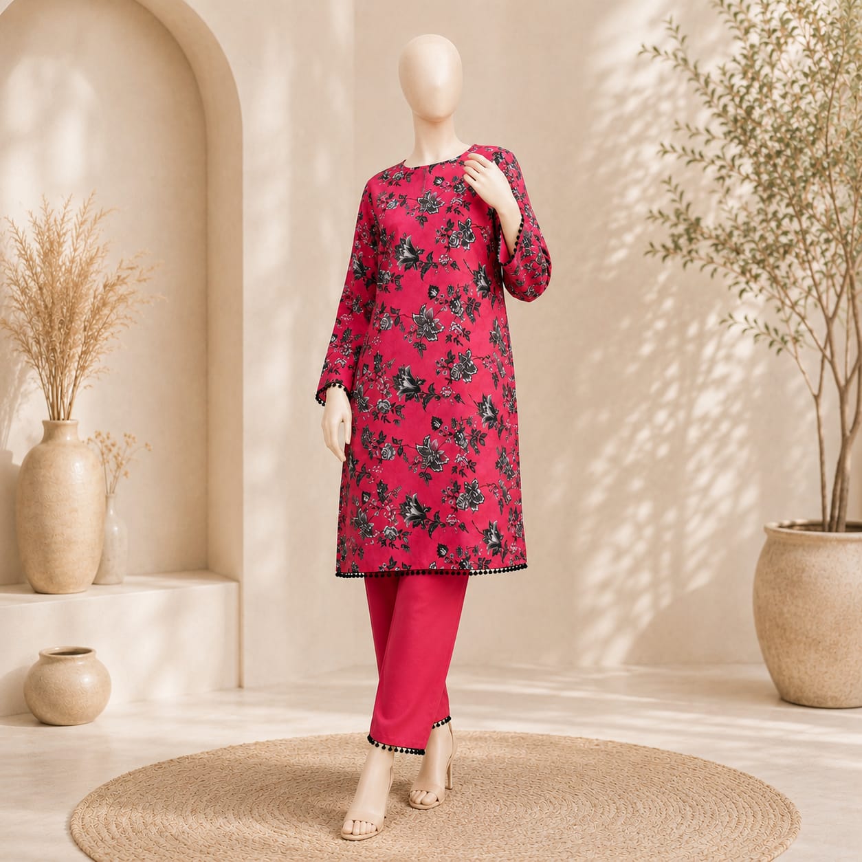 2 piece unstitched printed suit
