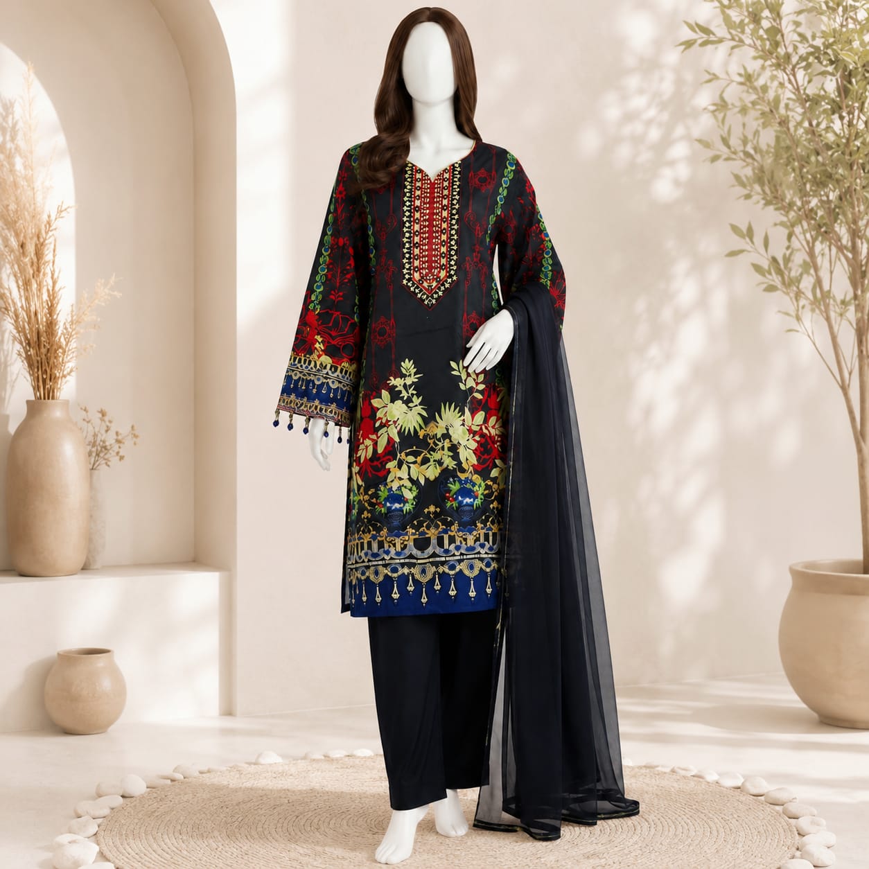 3 piece unstitched printed suit