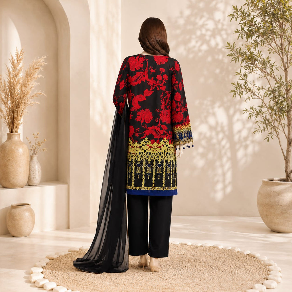 3 piece unstitched printed suit